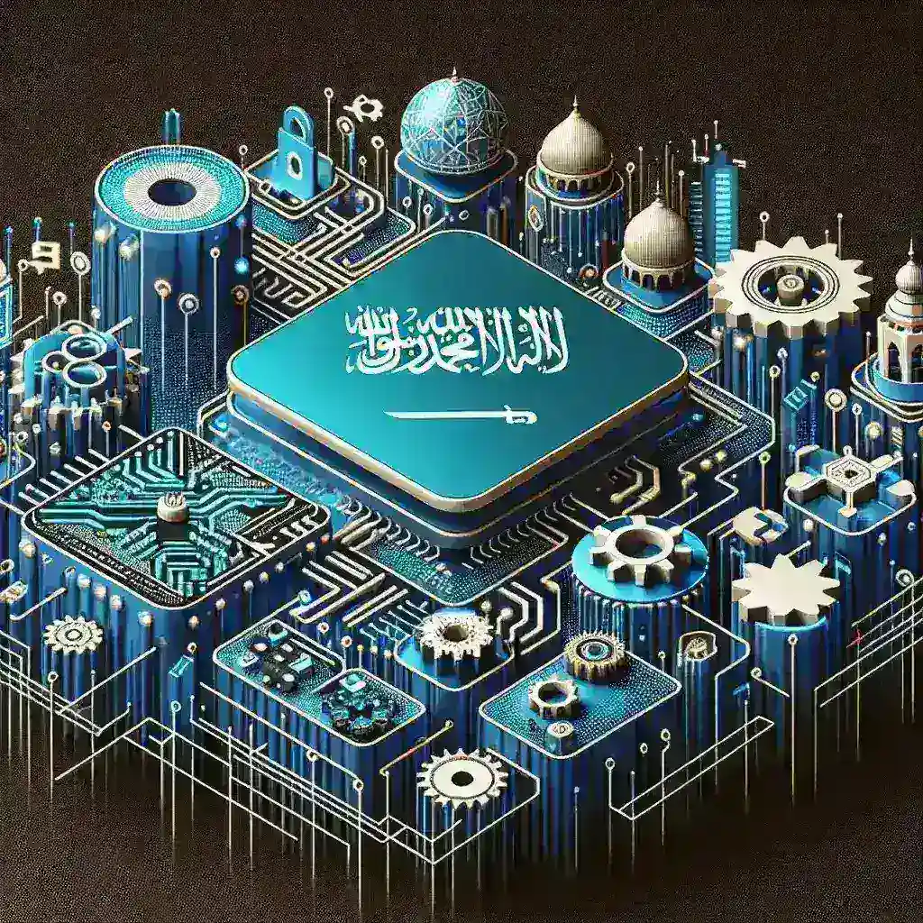 "صورة توضح شعار مبادرة هيوماين السعودية مع خلفية تعكس التحديات الثقافية في الخصوصية المتعلقة بتكنولوجيا الذكاء الاصطناعي."